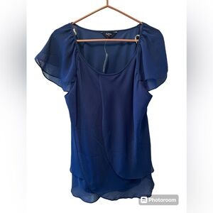 Reitmans plus blue short sleeve blouse